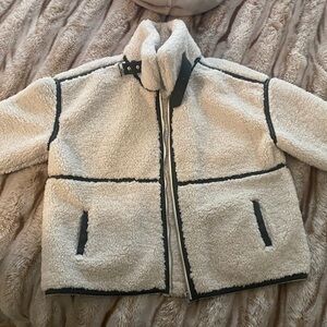 Women's Cream oversized Sherpa teddy Jacket new xs
